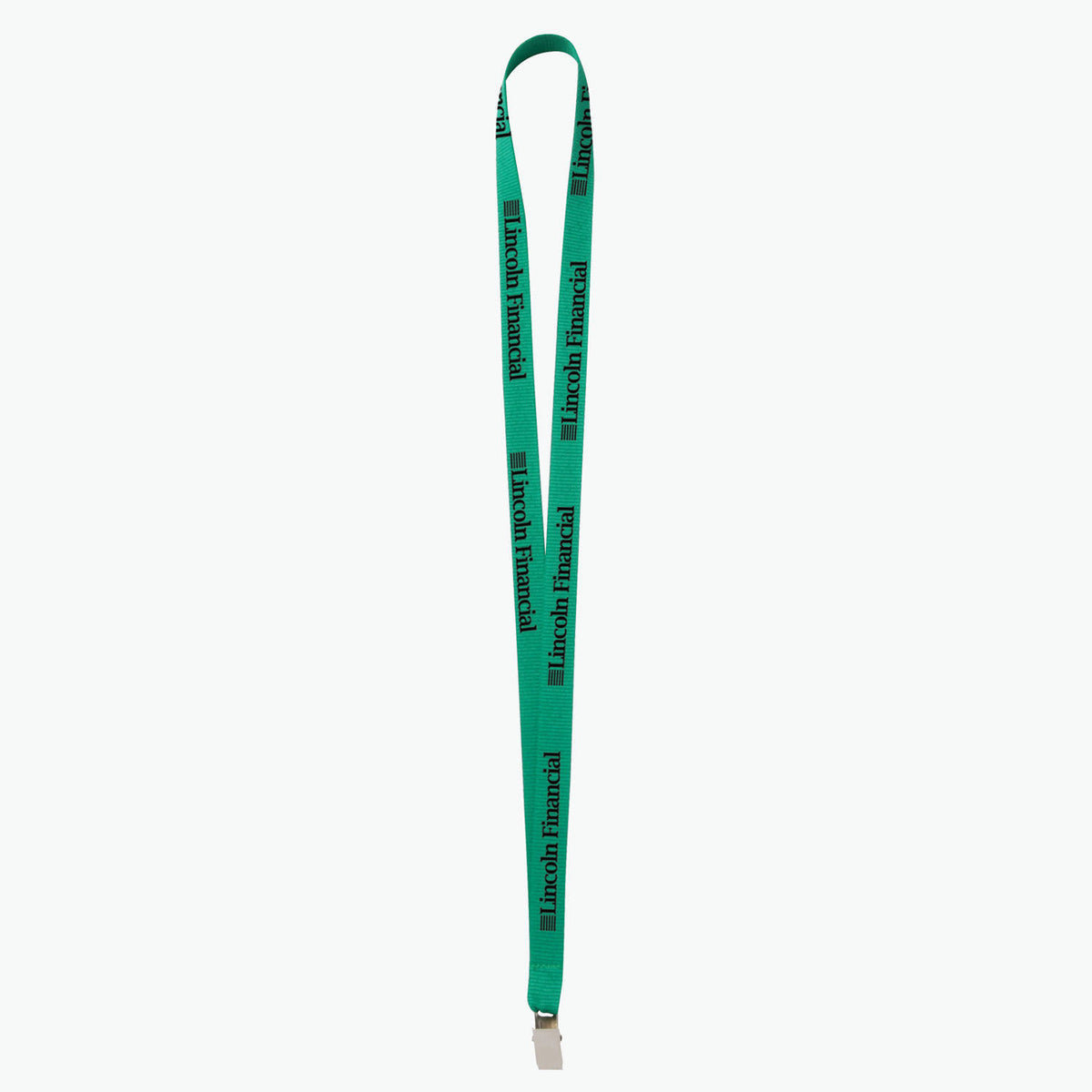 Green Polyester Lanyard with Bulldog Clip D829454