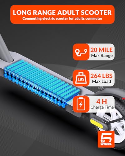 Electric Scooter with 10" Solid Tires, 350W Motor, 18 MPH, 19.9 Miles Range, Foldable J69143