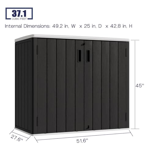 57 Cu.ft Brown Outdoor Vertical Storage Shed A1266