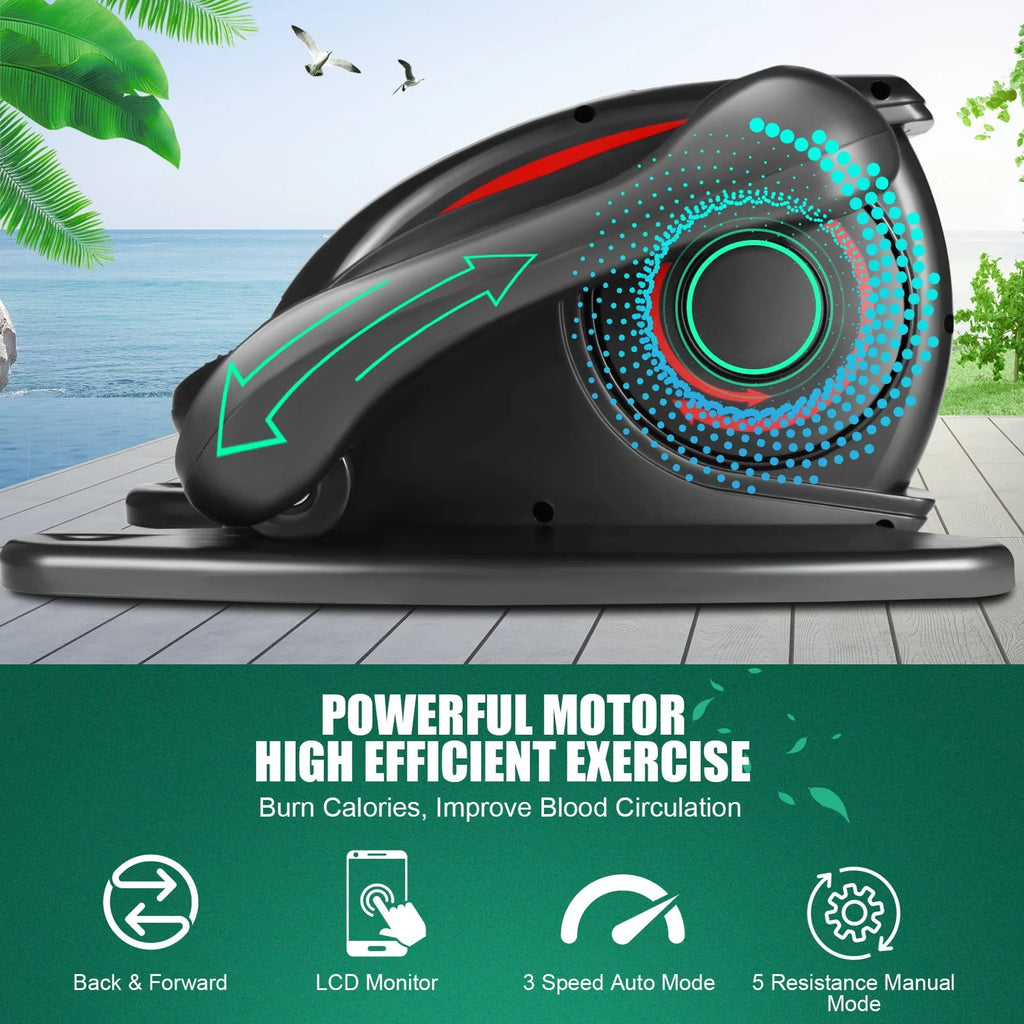 Under Desk Elliptical Machine Seated Pedal Exerciser with LCD Display S7059