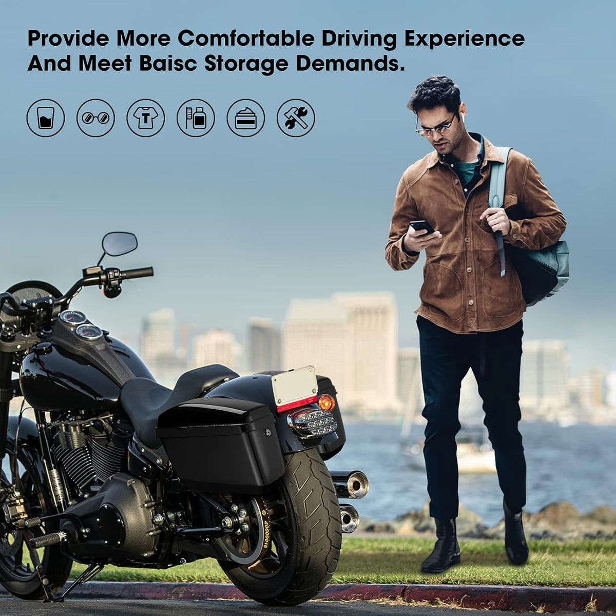 Motorcycle Hard Saddlebags with Mounting Kits L553368