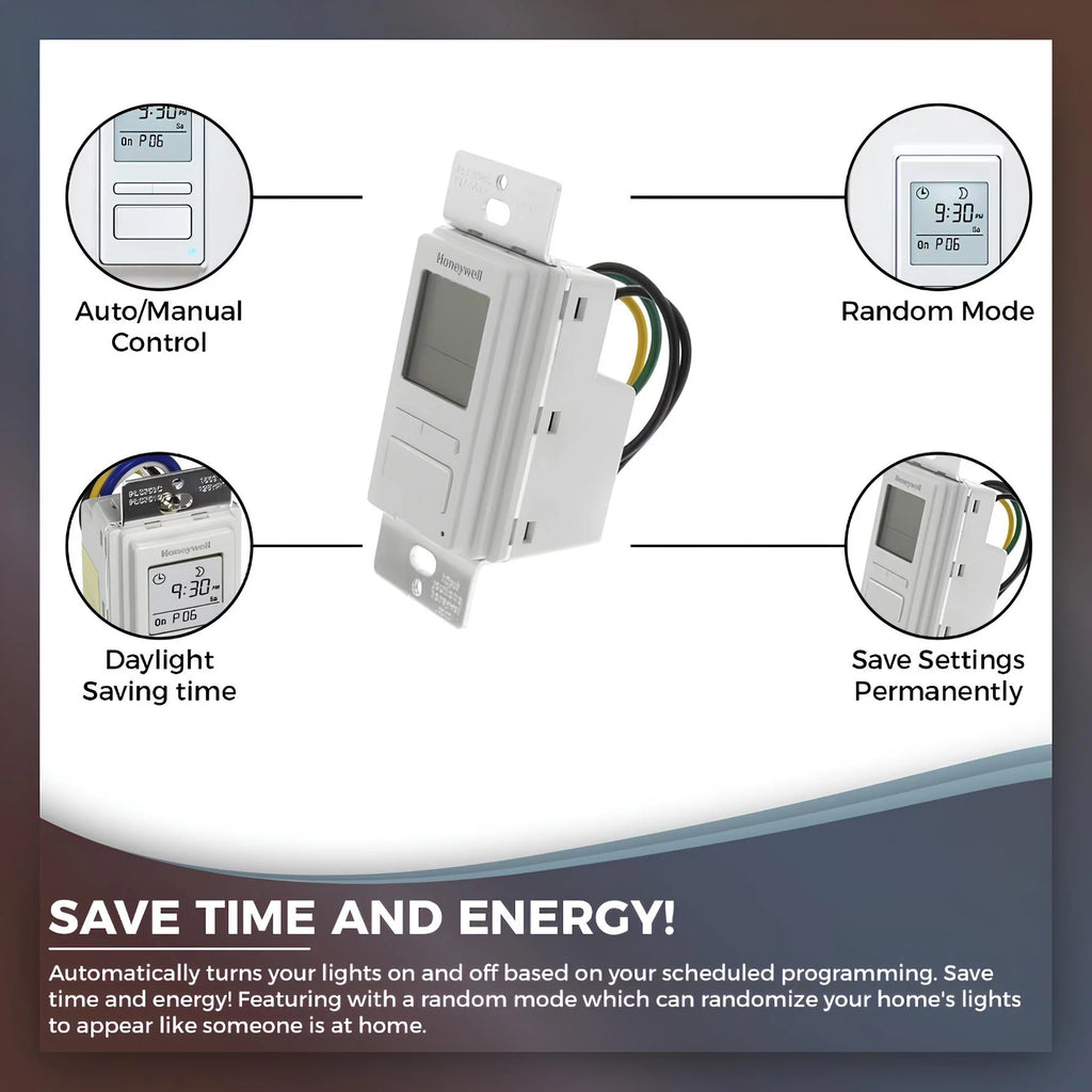 Timer Switch with Sunrise Sunset Single or 3 Way P5349