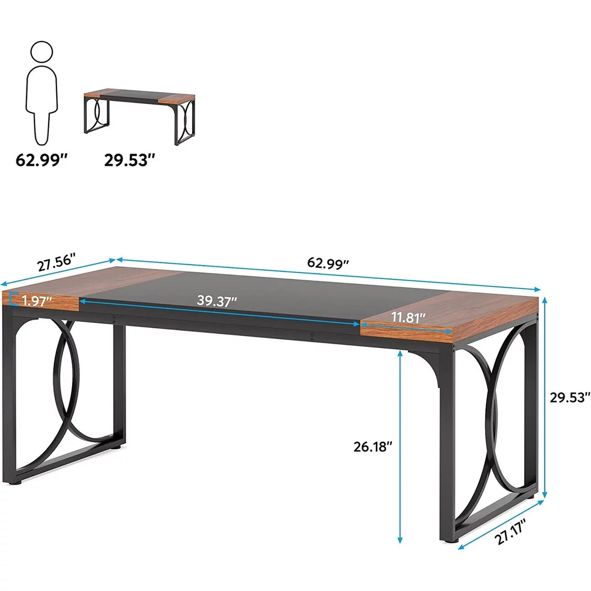 63" Executive Desk F61727