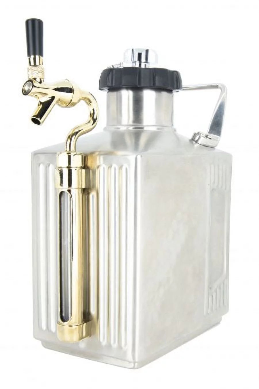 128 oz Brushed Polish Pressurized Growler with Cap and Tap U150