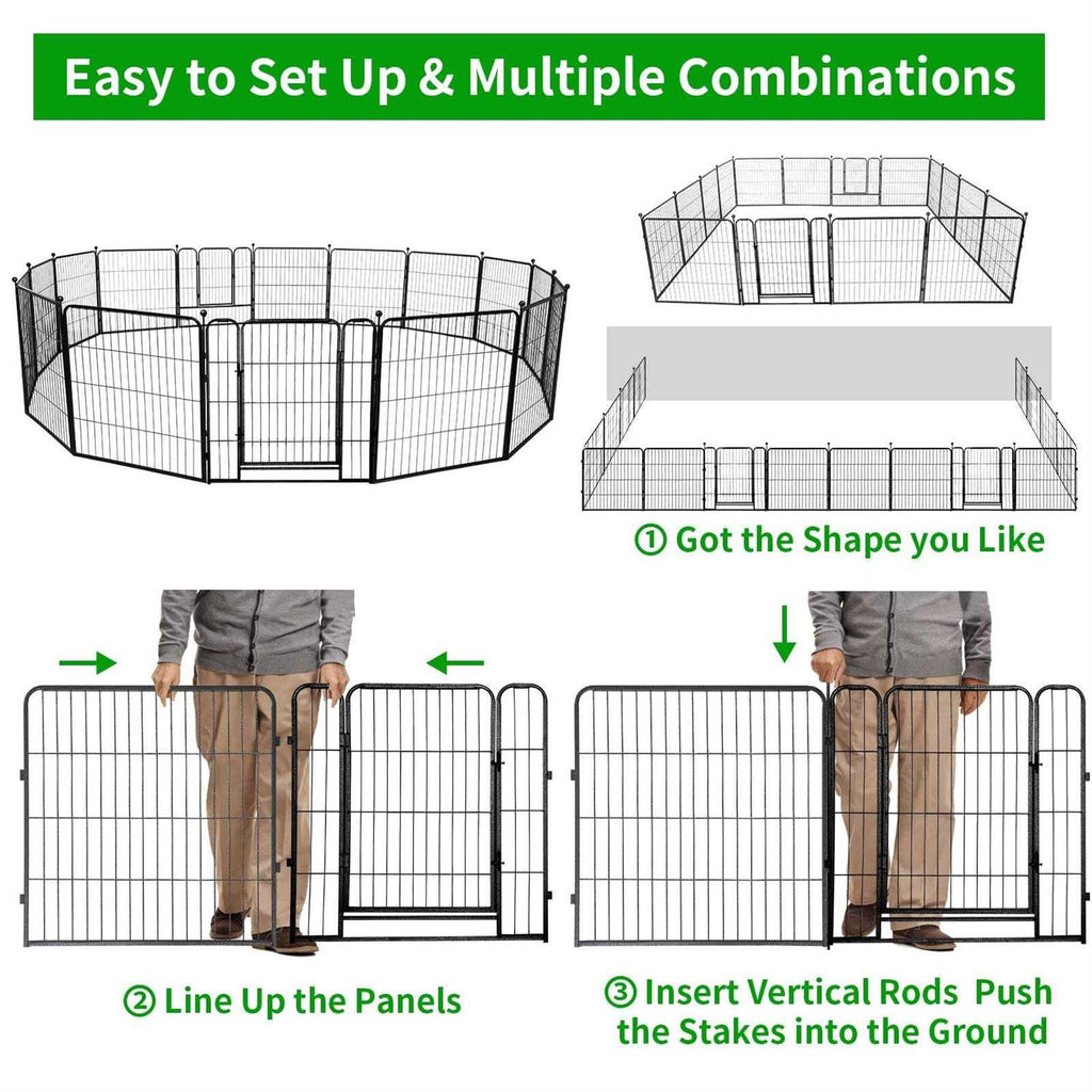 Heavy Duty Anti-Rust Dog Playpen with Doors C150