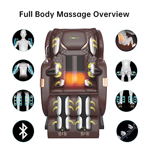 Full Body Dual-core S Track Shiatsu Massage Recliner with Zero Gravity, APP, LCD, Heat, Bluetooth, Black L39625