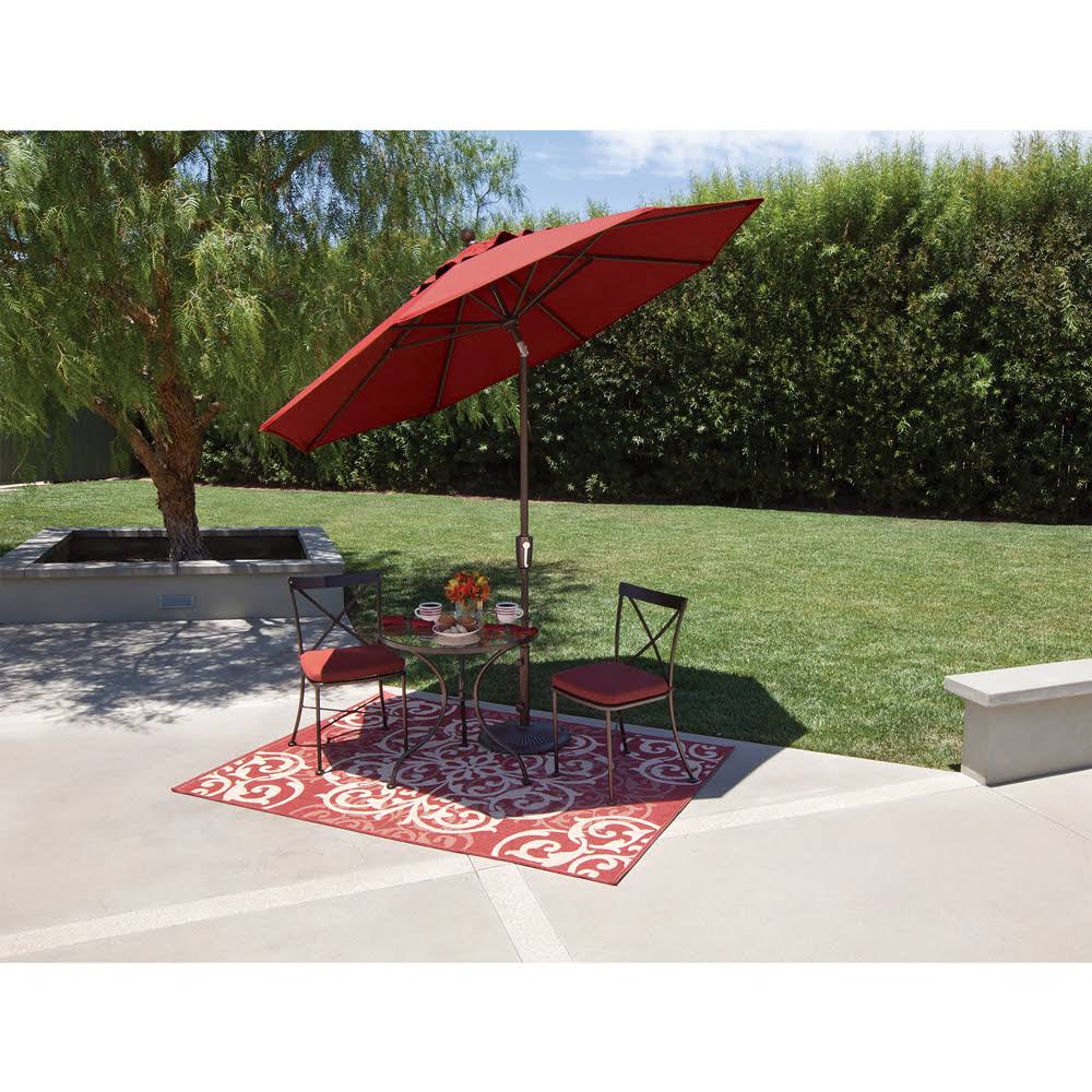 Bronze 9 ft. Octagon Sunbrella Push Button Tilt Umbrella I8087
