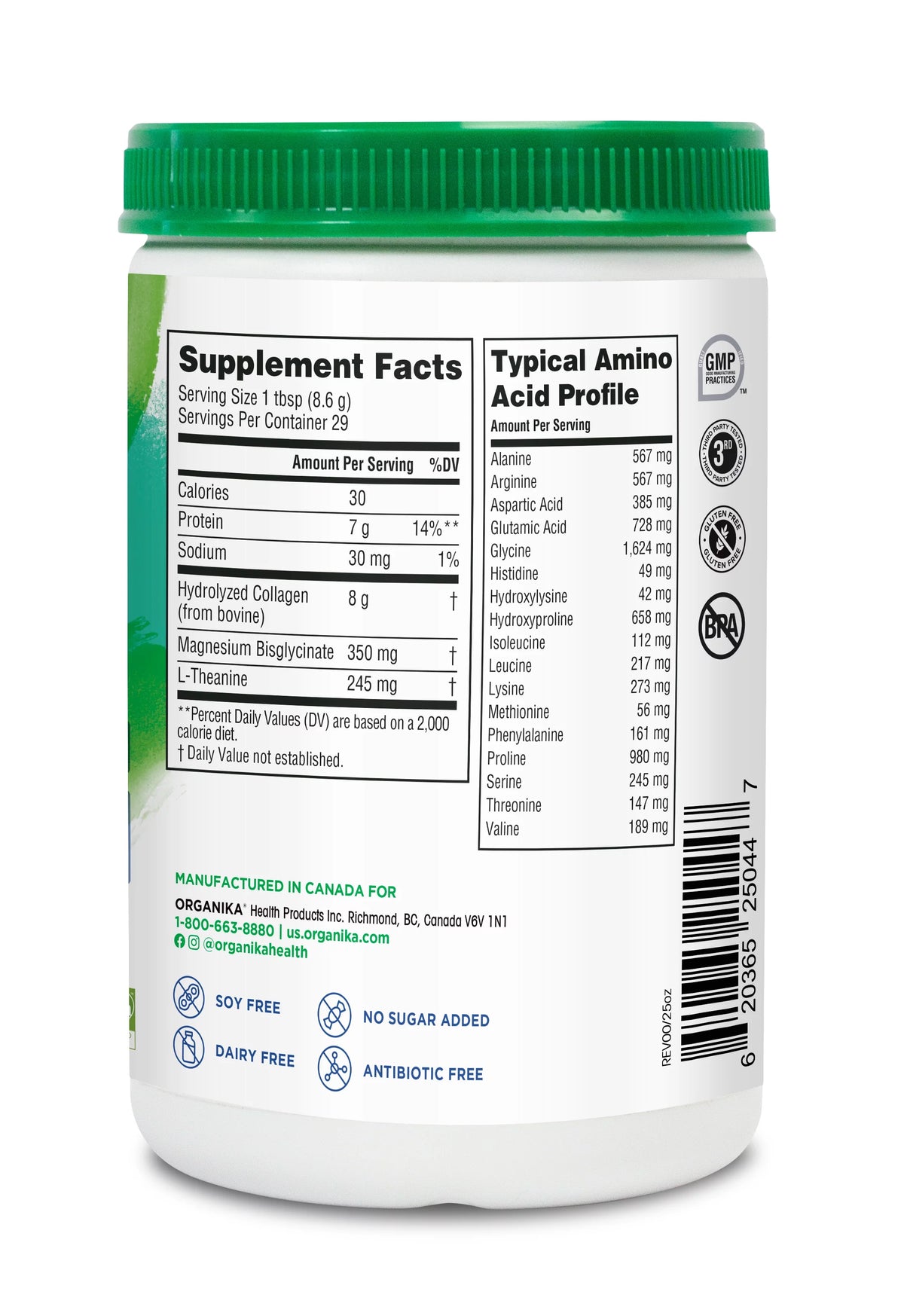 Enhanced Collagen Relax Powder - L-Theanine & Magnesium Bisglycinate - 29 Servings C418