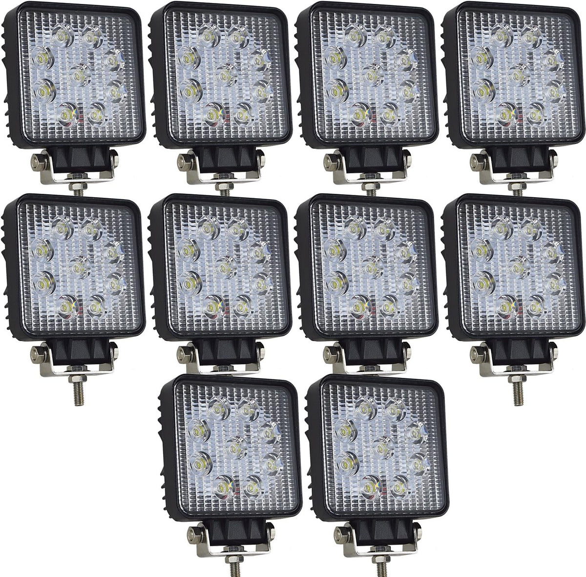 10 Pcs 4 inch 27W Flood LED Work Light Bar X59968
