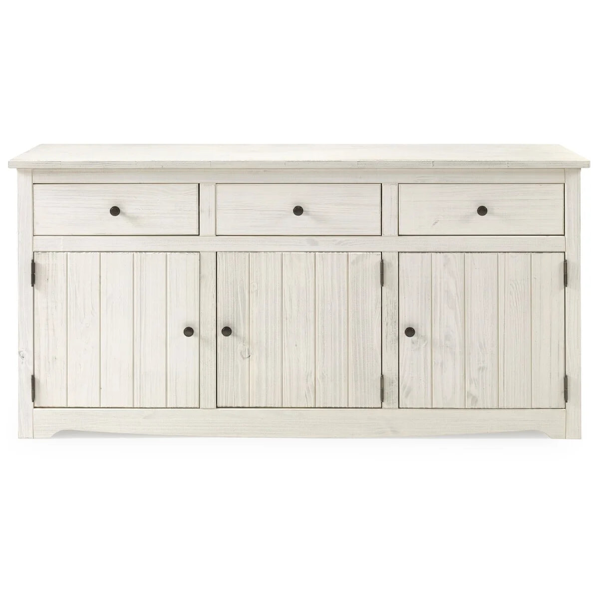White Distressed Wood Buffet Sideboard S584