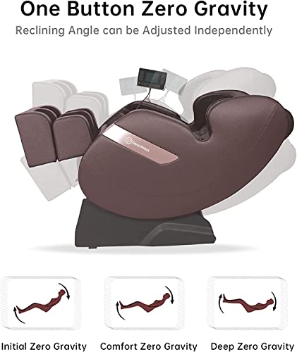 Full Body Dual-core S Track Shiatsu Massage Recliner with Zero Gravity, APP, LCD, Heat, Bluetooth, Black L39625