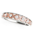 14k White Rose Gold Diamond Wedding Band 1/8 cttw Size 4.5 W7997