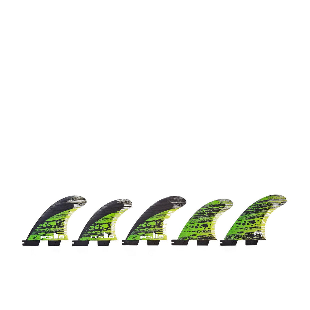 Green Medium PC Carbon Tri-Quad Fin Set M406165
