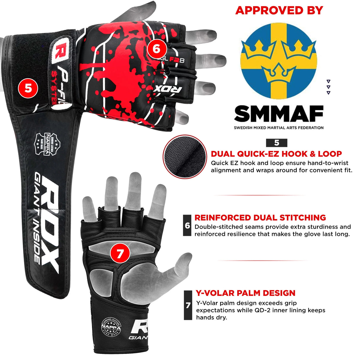 Small Cowhide Leather MMA Gloves V580211