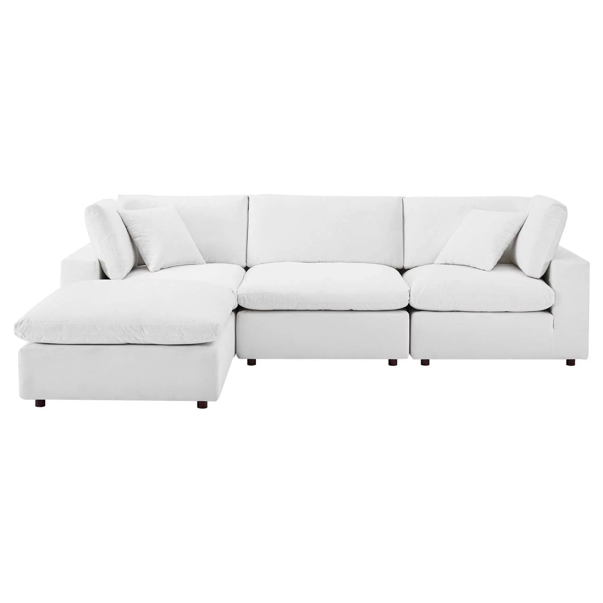 White Velvet Sectional Sofa Set Q403