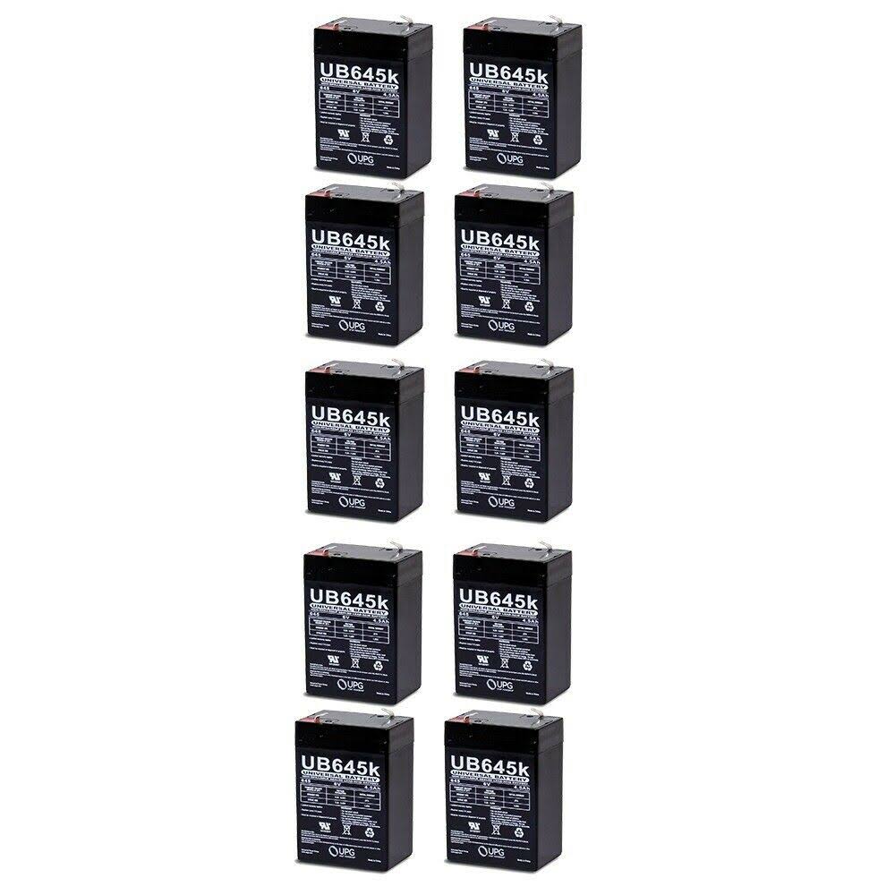 6 Volt 4.5 Ah Rechargeable Sealed Battery 10 Pack D81262