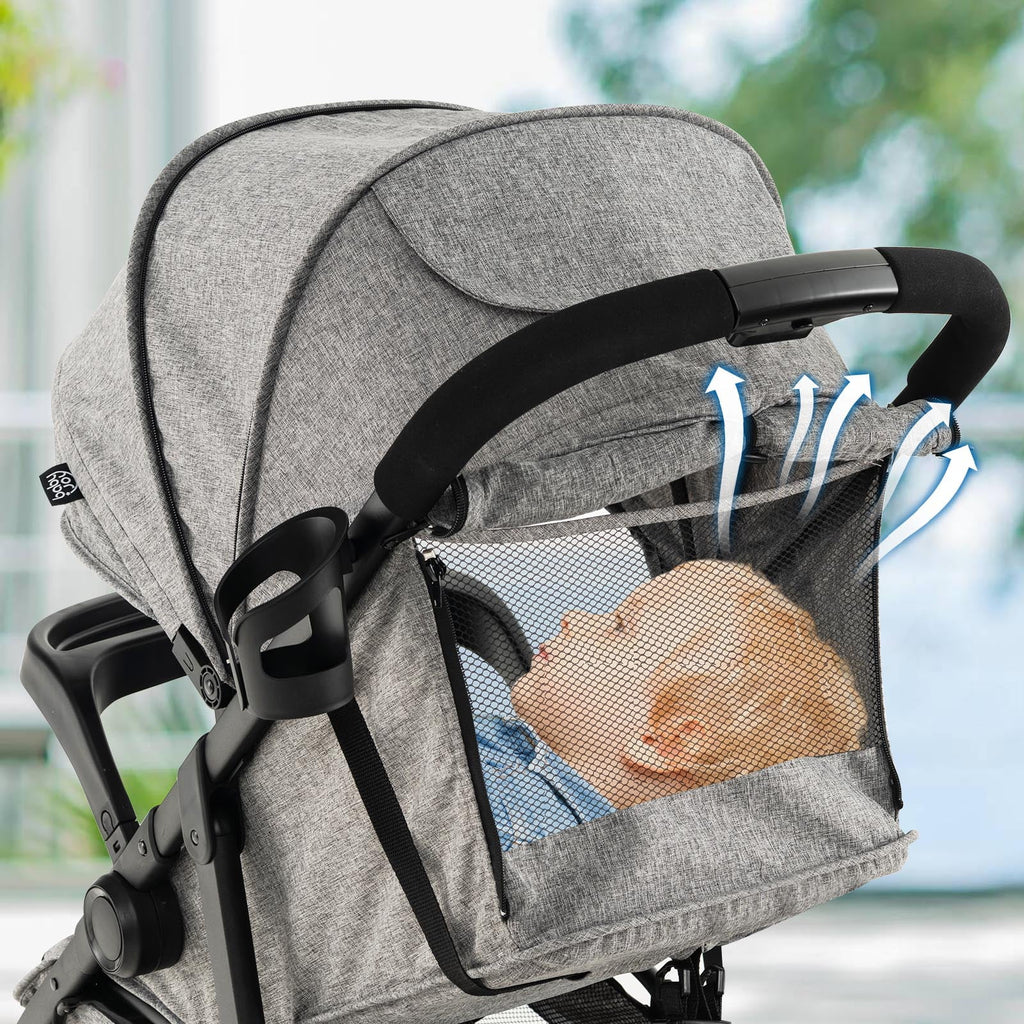 Baby Jogging Stroller Travel System with Adjustable Canopy Grey E622