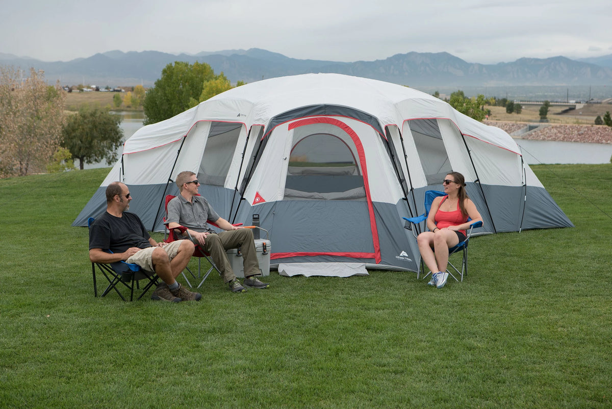 20-Person 4-Room Cabin Tent with 3 Separate Entrances E695