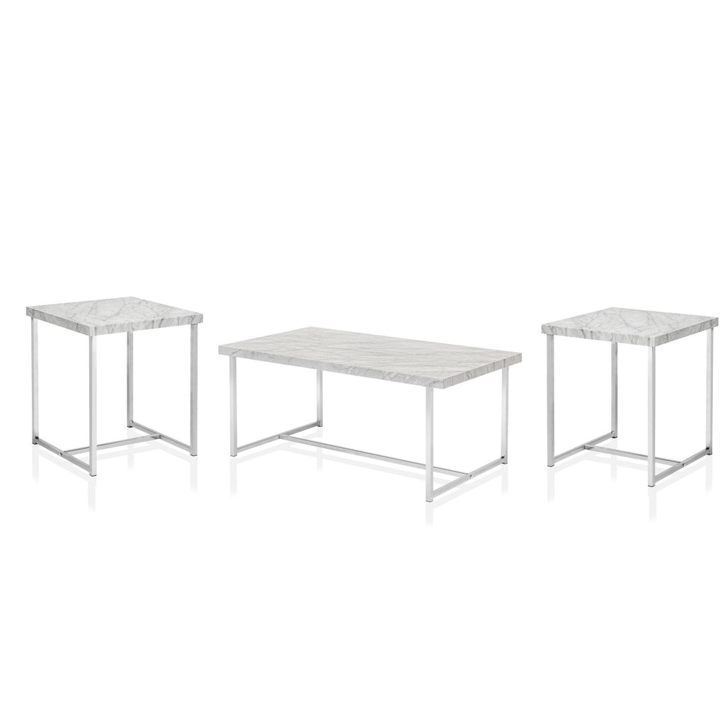 White 3-Piece Coffee Table Set F263786