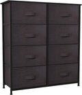 8 Drawer Fabric Dresser with Steel Frame and Wooden Top X830