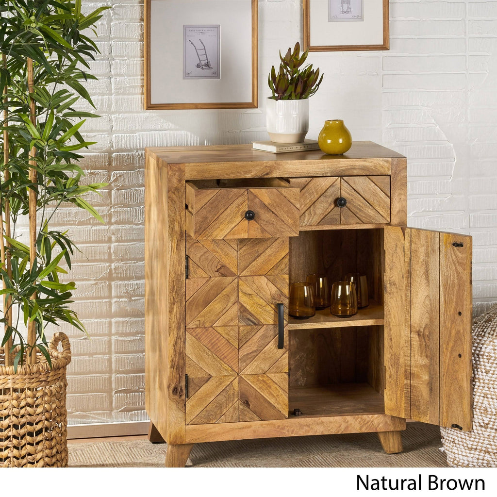 Natural Brown Mango Wood 2 Door 2 Drawer Cabinet M11235