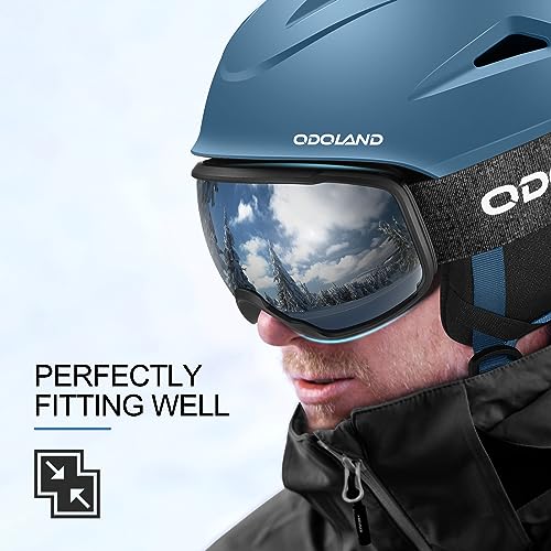 Durable PC Shell & EPS Foam Snowboard Helmet with Ski Goggles C192