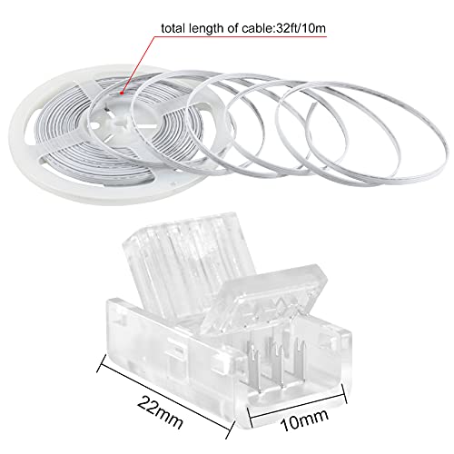4 Pin 10mm LED Strip Connector Kit 32.8ft 5 Pcs S8628