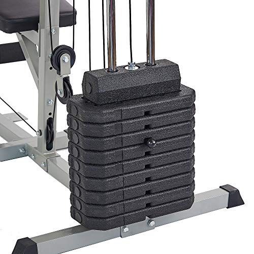 Home Gym System Workout Station with 380LB of Resistance, 125LB - 145LB Weight Stack L410