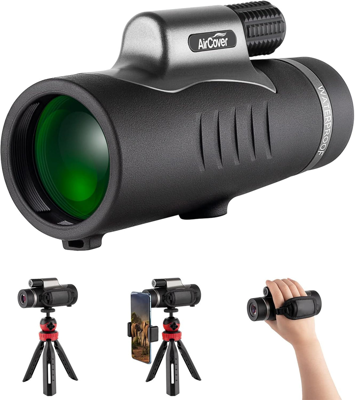 10x42 HD Waterproof Fogproof Monocular with Hand Strap Tripod Phone Adapter S307971