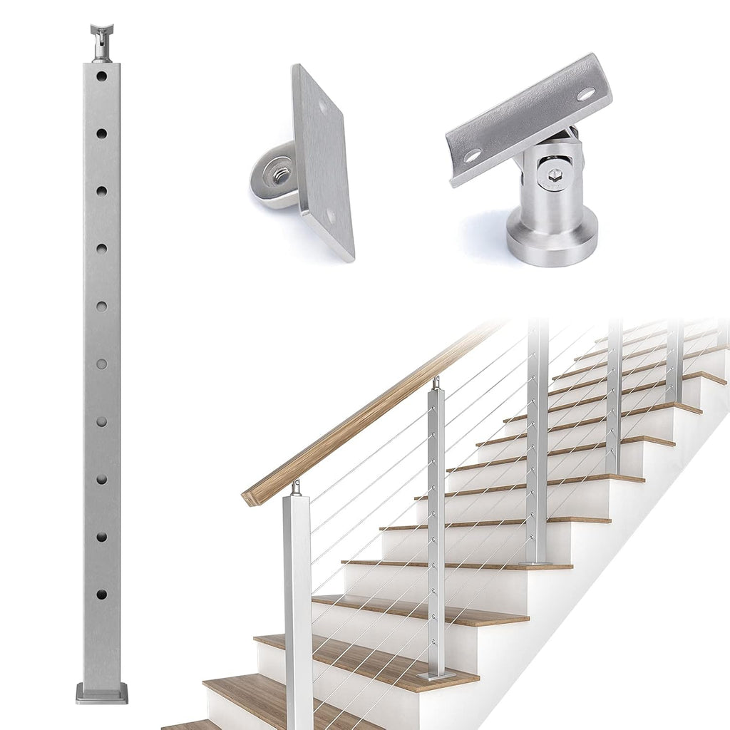 Cable Railing Corner Post 36x2x2 Surface Mount C268