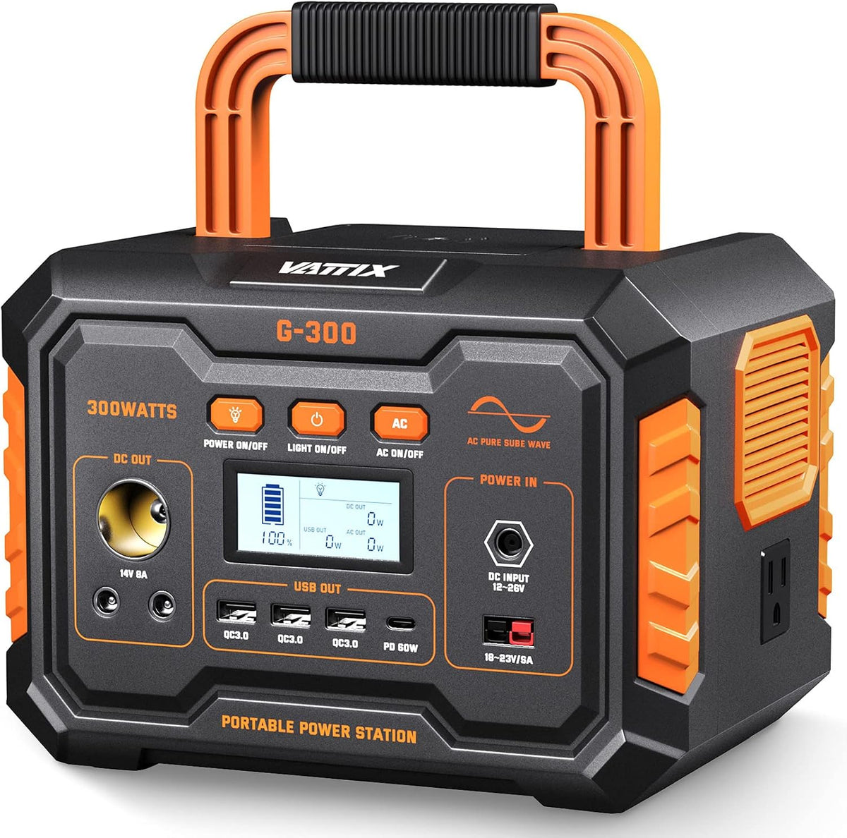 300W 296Wh 80000mAh Solar Generator with 110V AC Outlet A774707