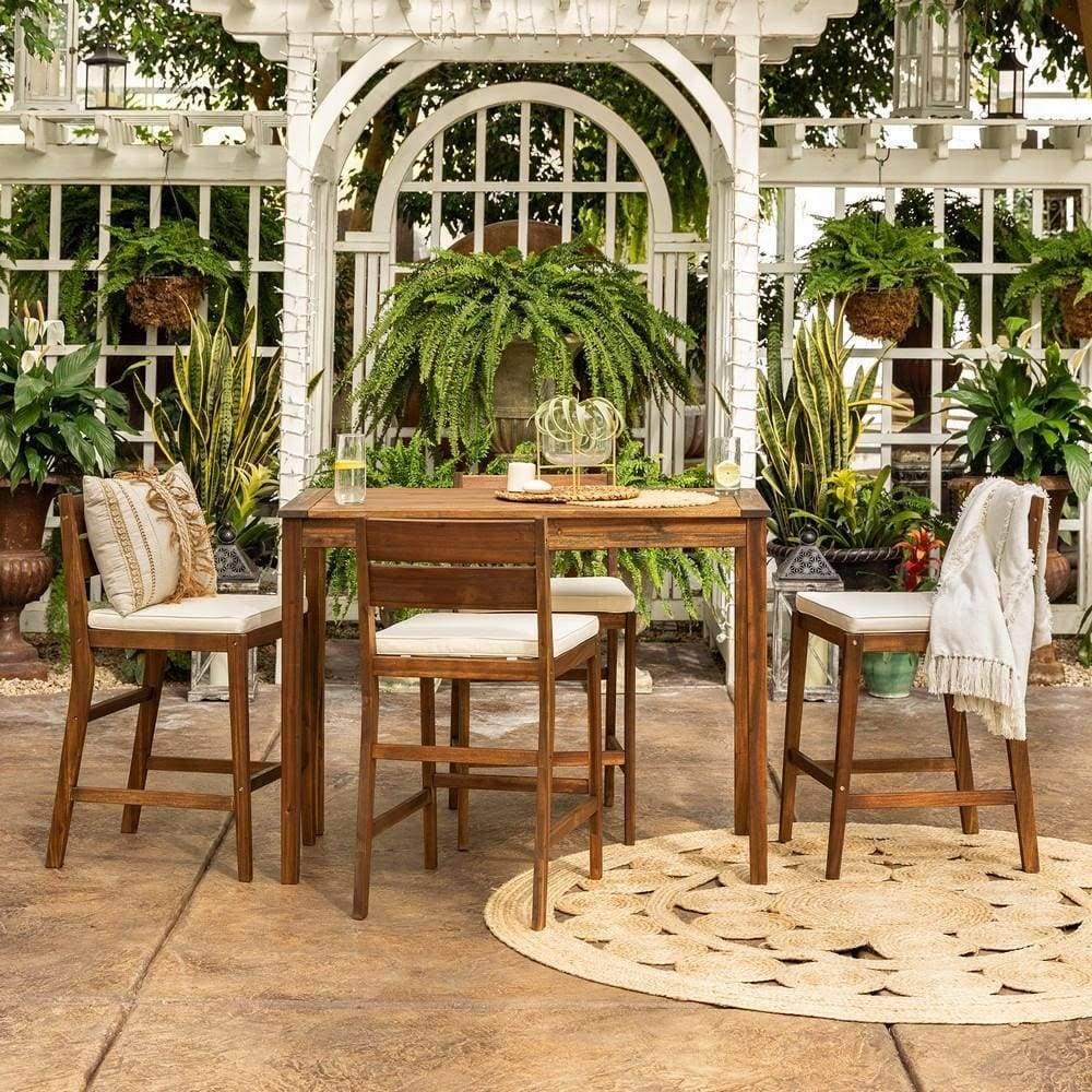 5-Piece Acacia Counter Height Dining Set Z89802