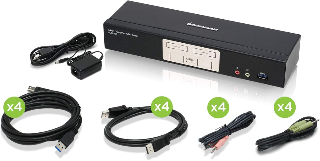 2-Port 4K DisplayPort KVMP Switch with Cables J54732