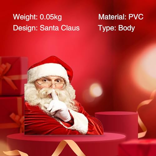 2 PCS Santa Claus Car Window Stickers, 8.6In x 11.8In Waterproof PVC Single-Transparent Vehicle Decals Q414