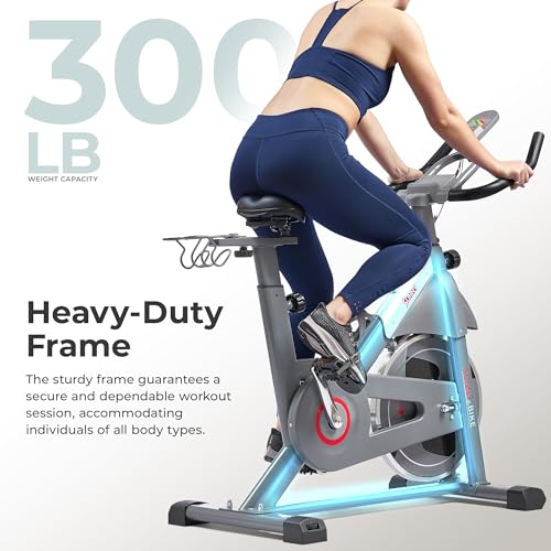 Indoor Cycling Exercise Bike with Adjustable Cushion Seat & Multi-Grip Handlebar J11158