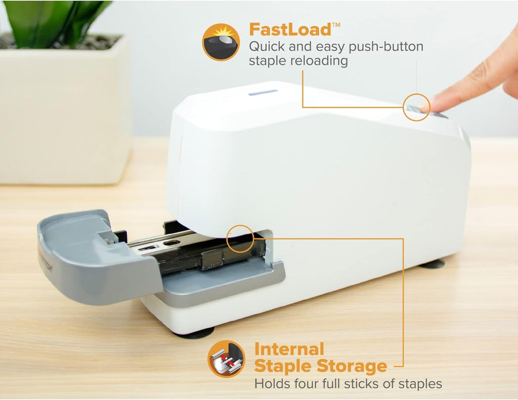White 25 Sheet Electric Stapler P6530