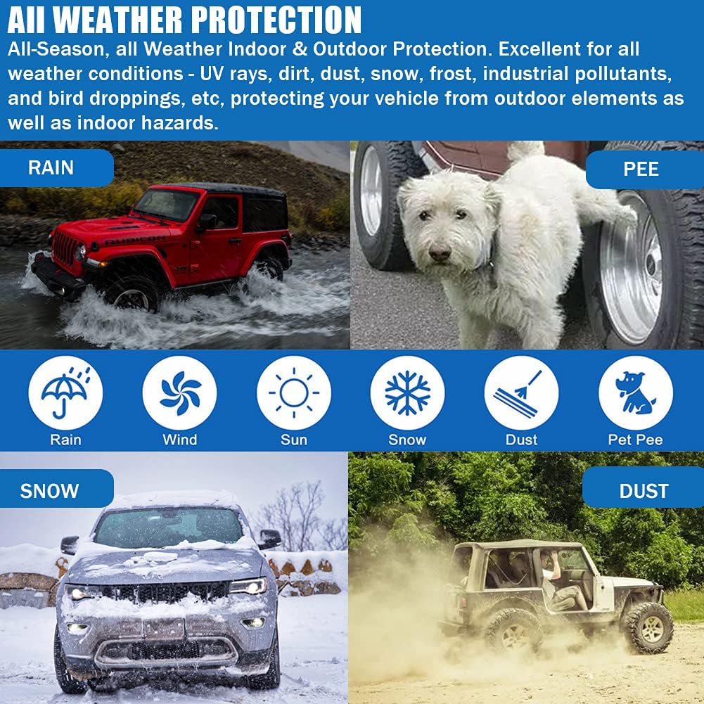 All Weather Waterproof Car Cover with Door Zipper I815283