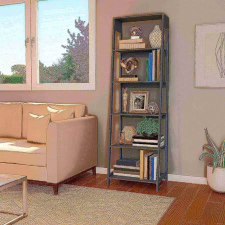 Gray 5-Tiered Ladder-Style Bookcase R65880