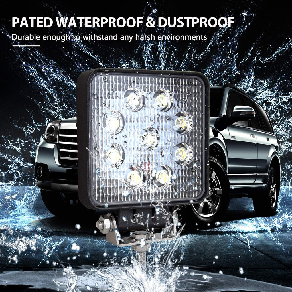 10 Pcs 4 inch 27W Flood LED Work Light Bar X59968