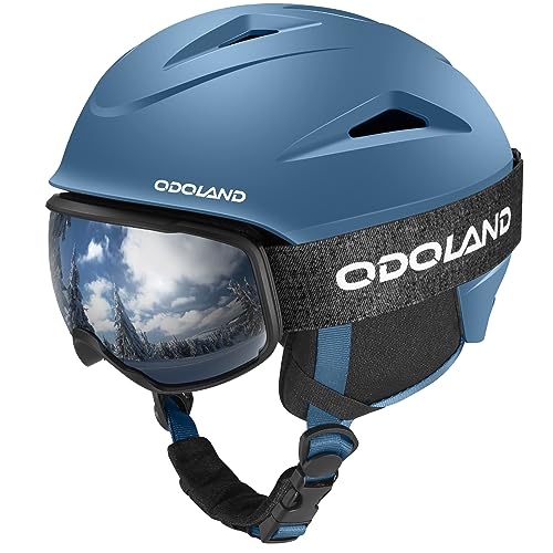 Durable PC Shell & EPS Foam Snowboard Helmet with Ski Goggles C192