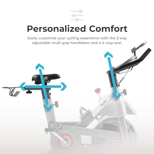 Indoor Cycling Exercise Bike with Adjustable Cushion Seat & Multi-Grip Handlebar J11158