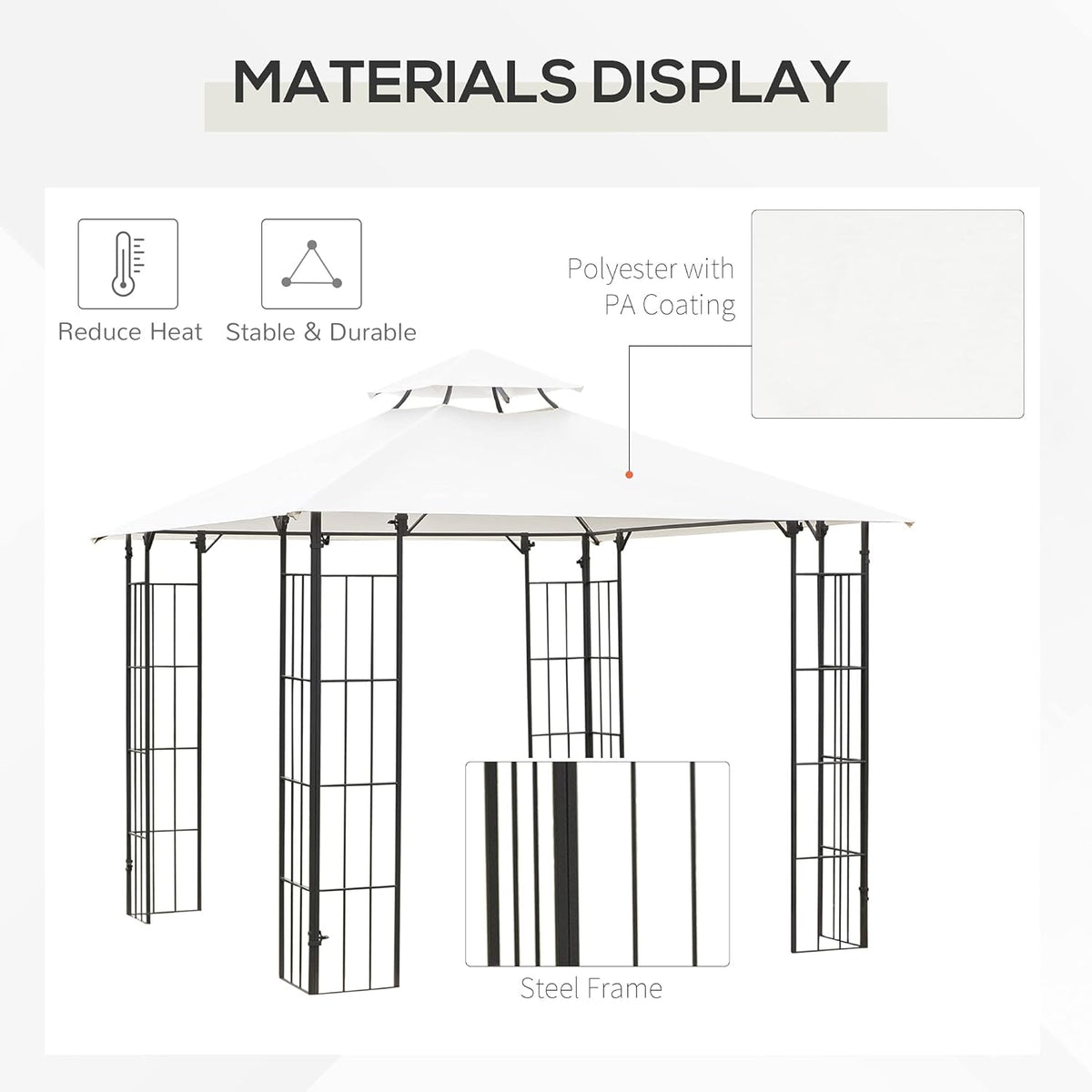 10' x 10' Outdoor Patio Gazebo Canopy with Vented Roof L72737