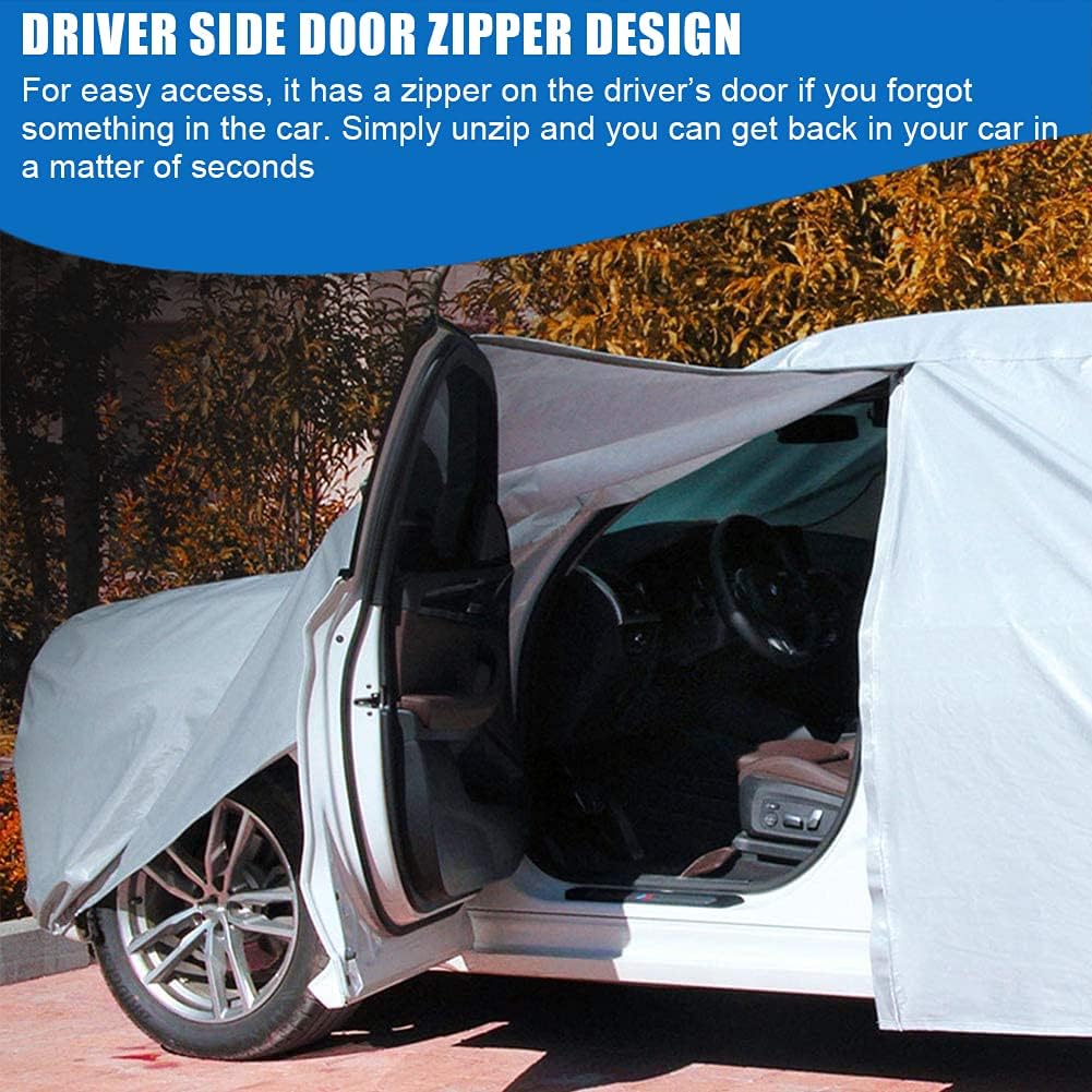 All Weather Waterproof Car Cover with Door Zipper I815283