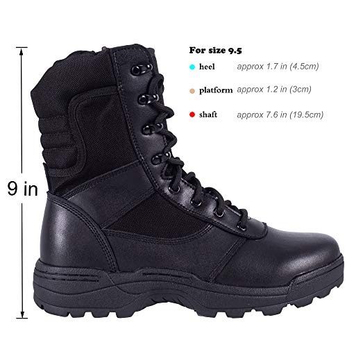 Men's Military Tactical Work Boots Side Zipper Army Combat Boots Y49324