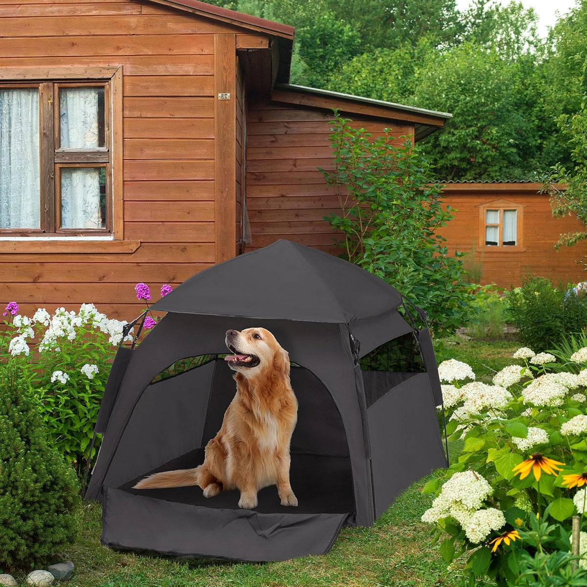 Dark Gray Pop Up Dog Tent with Carrying Bag G6677