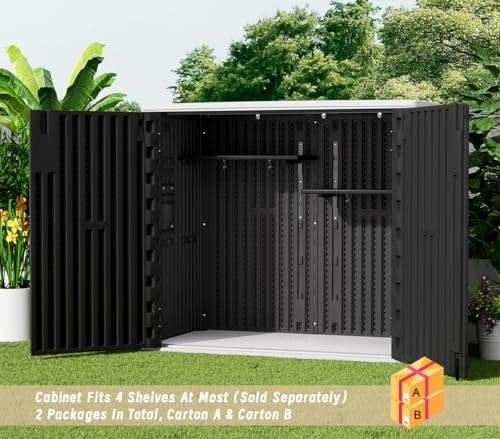 57 Cu.ft Brown Outdoor Vertical Storage Shed A1266