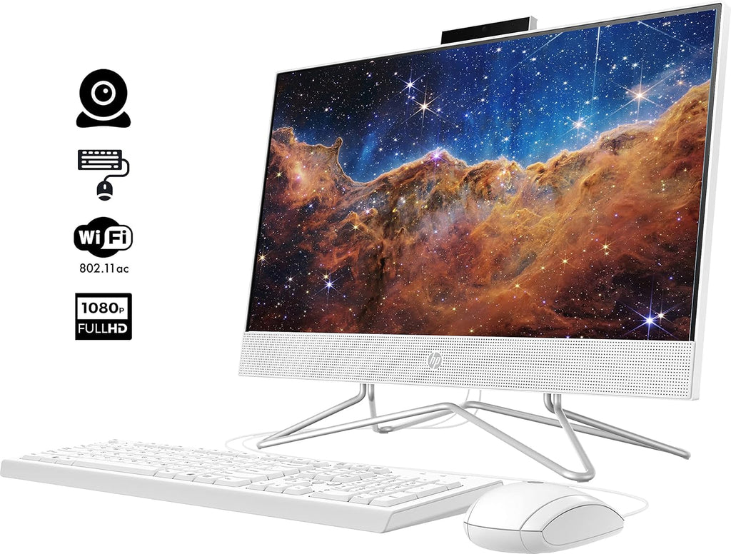 White 21.5" FHD All-in-One Desktop, Intel Celeron J4025, 4GB RAM, 128GB SSD Y245