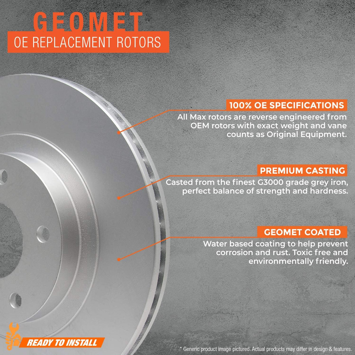 Geomet OE Rotors with Carbon Metallic Pads H1479