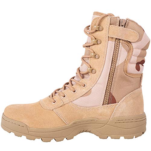 Men's Military Tactical Work Boots Side Zipper Army Combat Boots Y49324