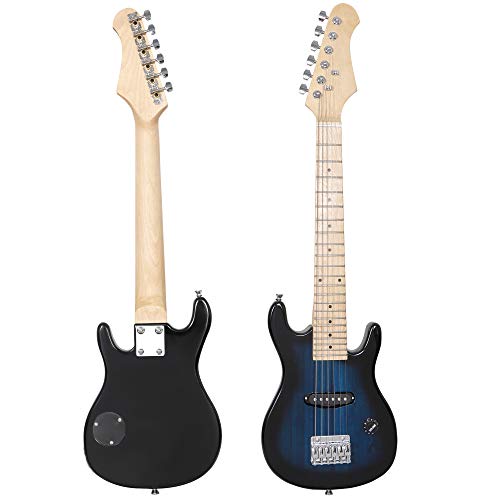 30 Inch Solid Wood Body Black Electric Guitar Starter Kit with 5W Amplifier V86972